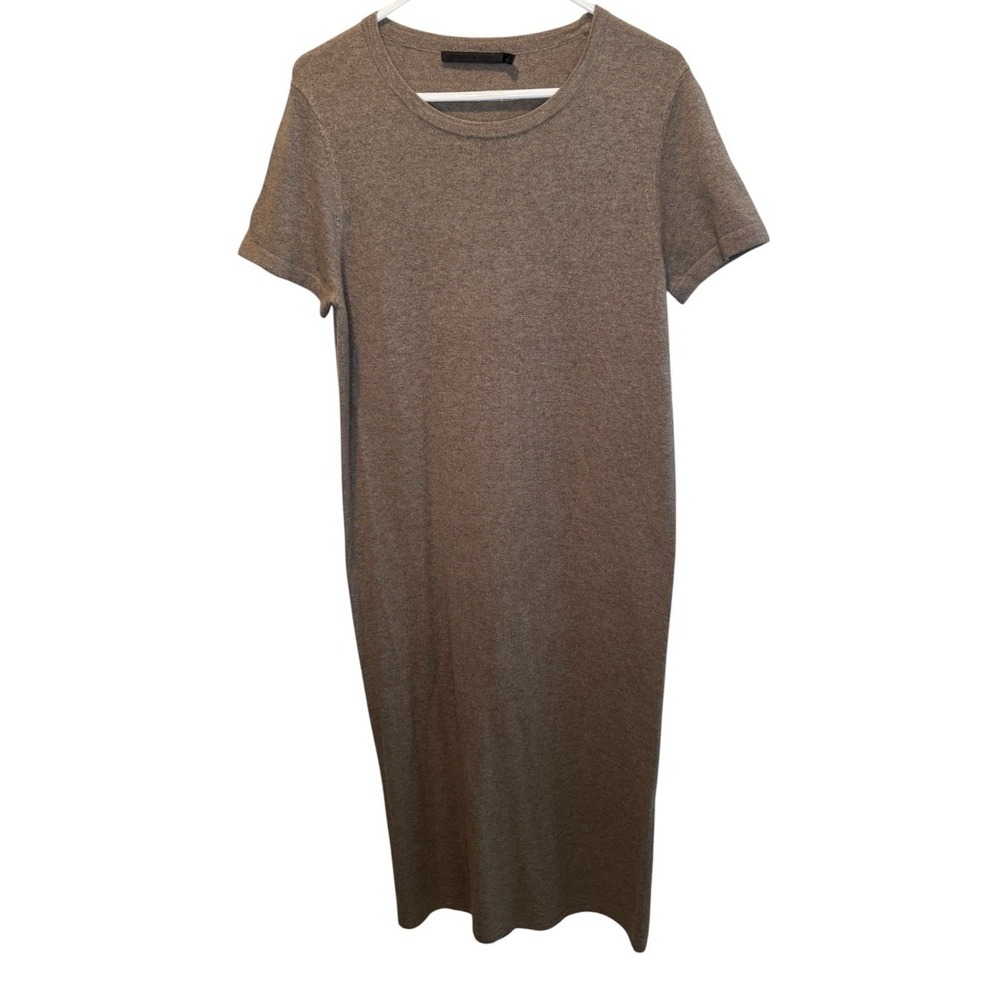 Jenni Kayne Women Taupe Short Sleeve Wool Cashmere Maxi Dress L Minimalist